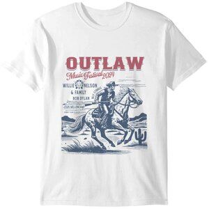 Outlaw Music Festival 2024 T-Shirt Willie Nelson Summer Tour Tee 80